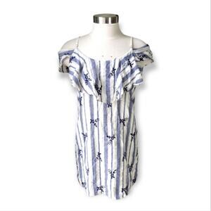 Misa Nicolette Off Shoulder Stripe Mini Dress medium